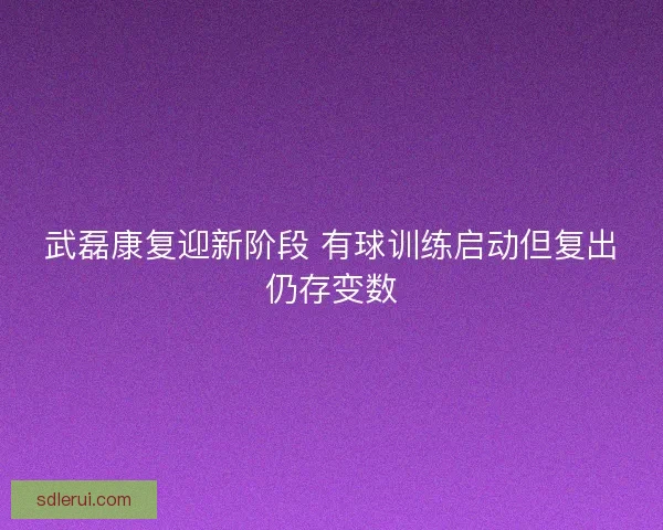 武磊康复迎新阶段 有球训练启动但复出仍存变数