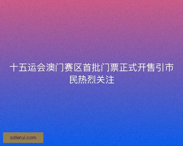 十五运会澳门赛区首批门票正式开售引市民热烈关注
