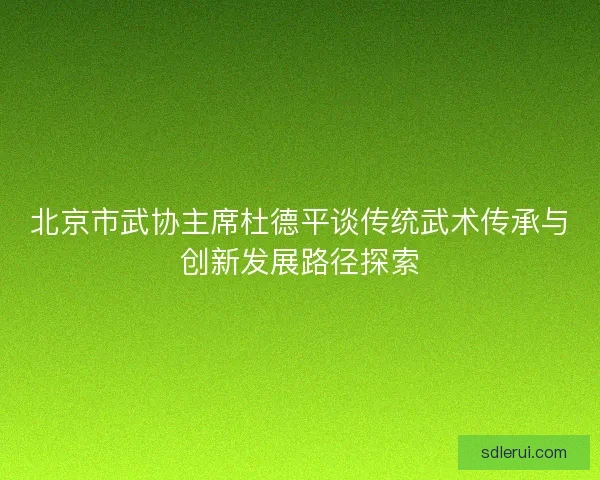 北京市武协主席杜德平谈传统武术传承与创新发展路径探索